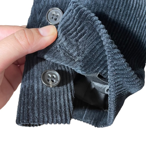 Theory Corduroy Blazer 6 Black Velvet Ribbed Button Surgeon Cuff Jacket Business - Picture 10 of 16
